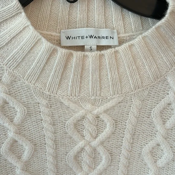 White + Warren Cream Cable Knit Sweater - Picture 3 of 7